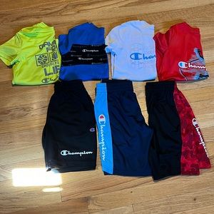Champion boys Small 7/8 4 shirts/3 shorts